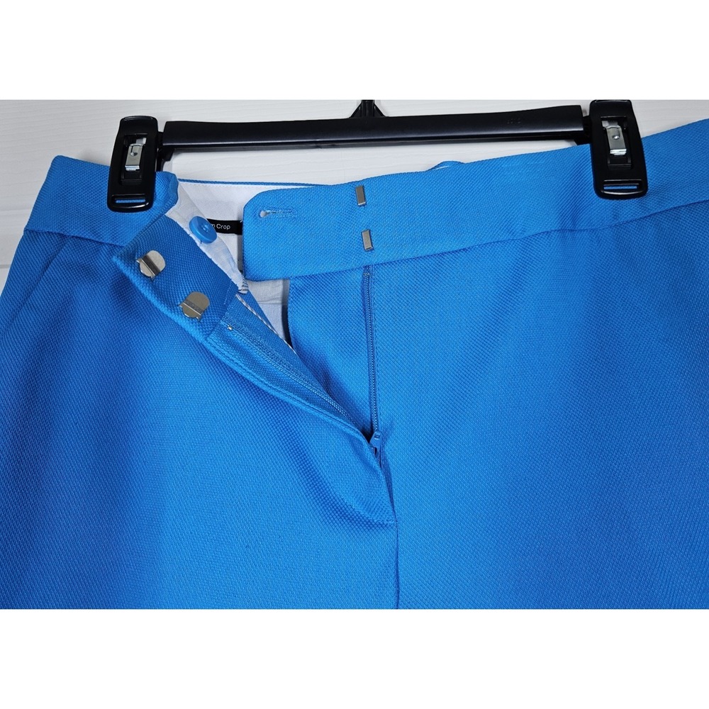 Talbots Cotton Pique Slim Crop Pants 6P Island Turquoise NWT Textured Comfort - Picture 4 of 10
